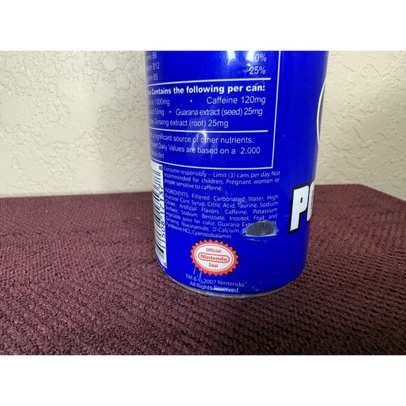 Super Mario Power Up Energy Drink (Unopened & Full) 2007 - Vintage / Collectible - Picture 8 of 9